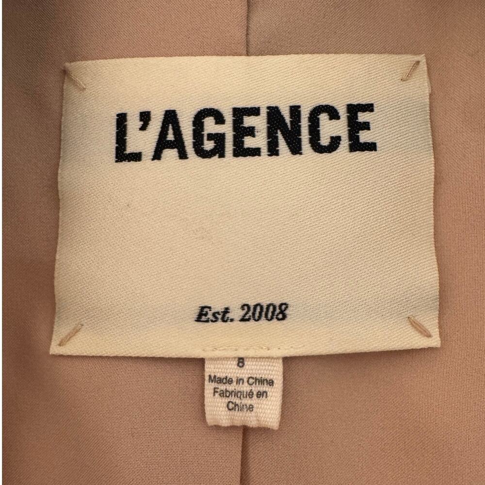 L’Agence Brooke Cropped Blazer Size 8 Honey Multi Palm Leaf Print Jacket Chic - Picture 3 of 3